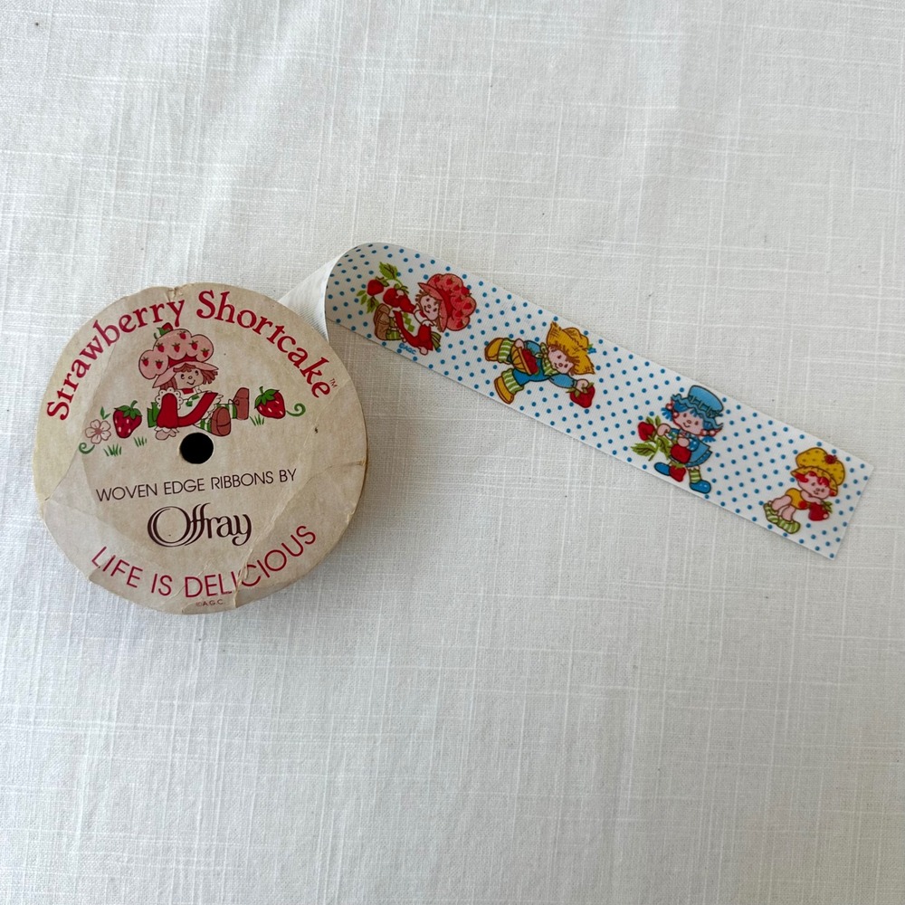 Vintage Strawberry Shortcake Offray Grosgrain Ribbon 1.5 Inch 90s 80s